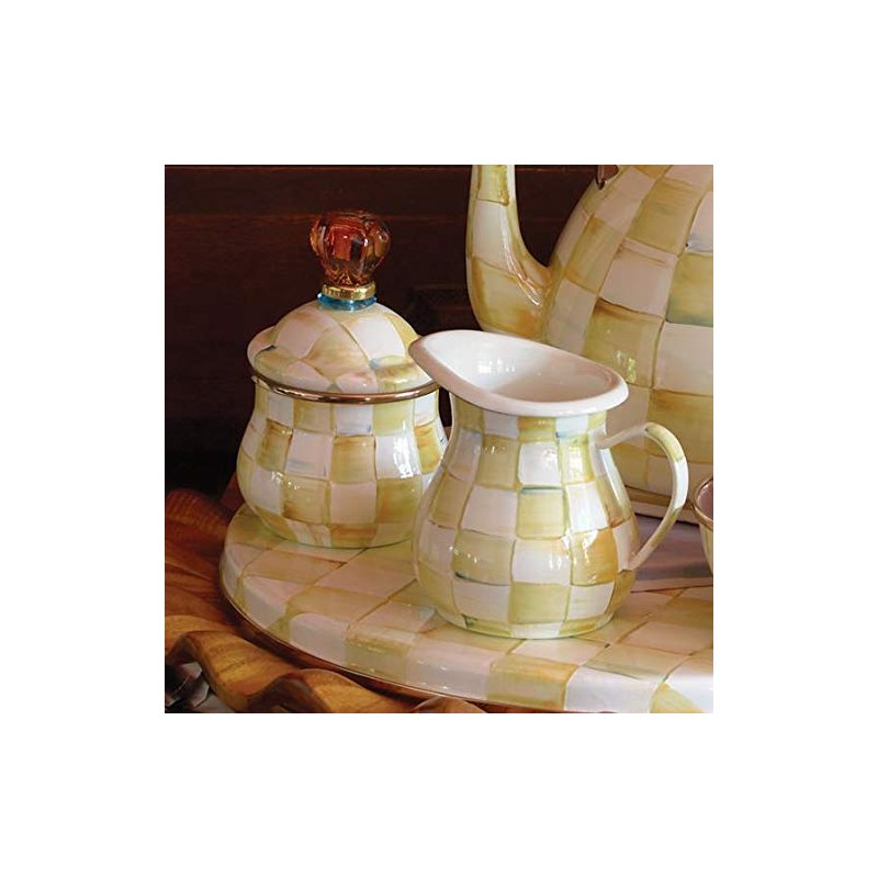 Mackenzie-Childs Parchment Check Enamel Creamer