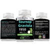 1950mg Soursop Graviola Capsules (Guanábana) Organic Leaves Powder Rich in