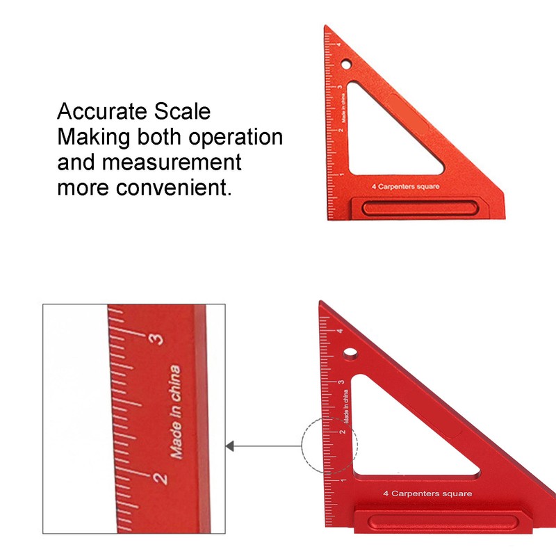 Woodworking Triangle Ruler Aluminium Alloy British System Measuring Tool for