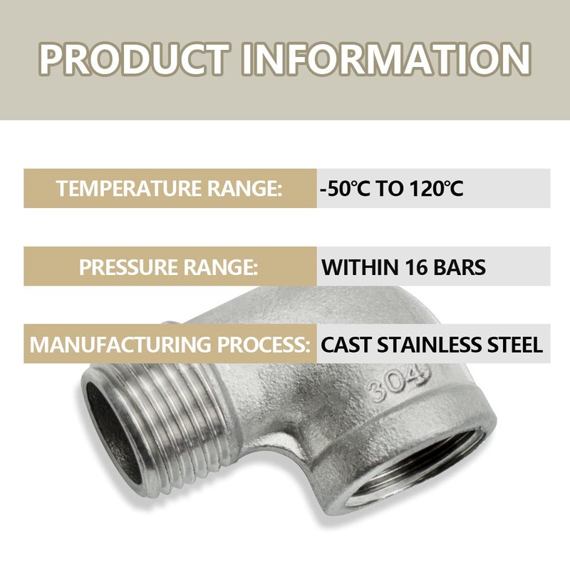 Bwintech 3 Pcs 90 Degree 3/4" Female to 3/4" Male