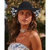HilyBony Classic Western-Cowboy-Hat Shiny-Rhinestone-Star Cowgirl Felt Hat for Party Costumes