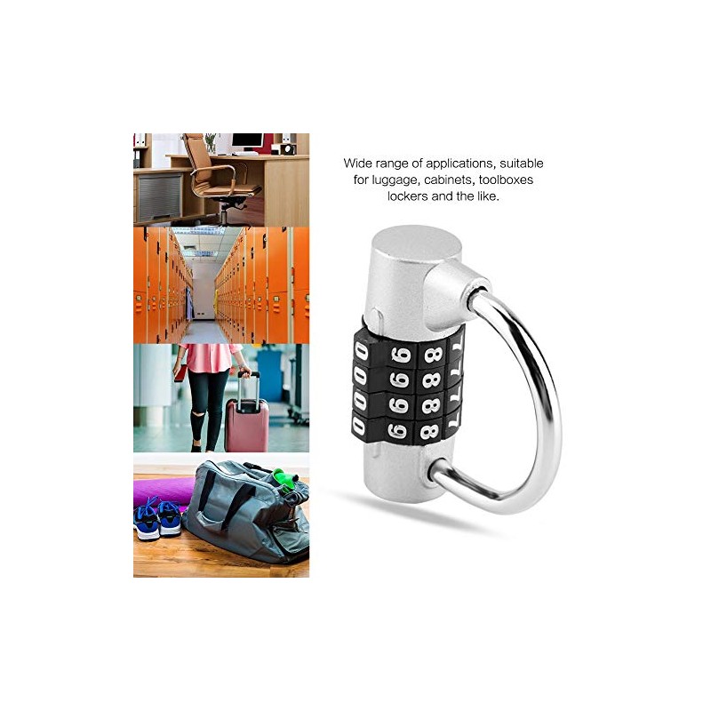Sonew Password Lock, 4 Dial Digit Code Combination Padlock, Gym