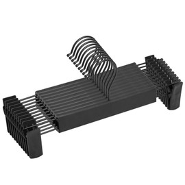 NORTHERN BROTHERS Pants Hangers 10 Pack – Black Plastic Pant Hanger with Clips – Adjustable, Non Slip, Space Saving – for Pants, Skirts, Shorts, Jeans