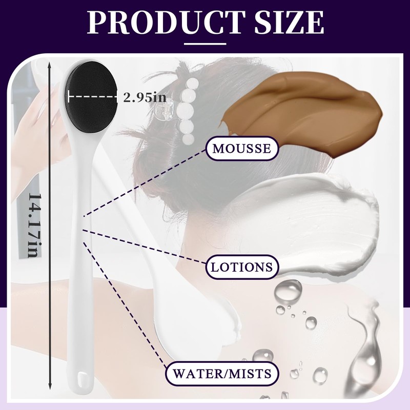 Lotion Applicator for Back - Long Handled Sponge for Easy