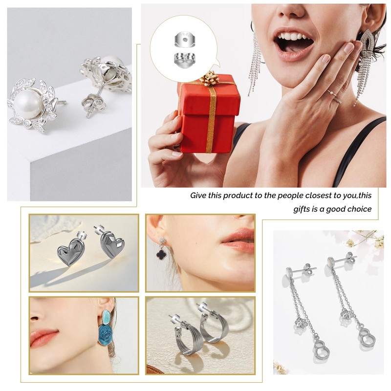 TOAOB 30pcs Earring Backs 925 Silver Butterfly Style Safety Backs