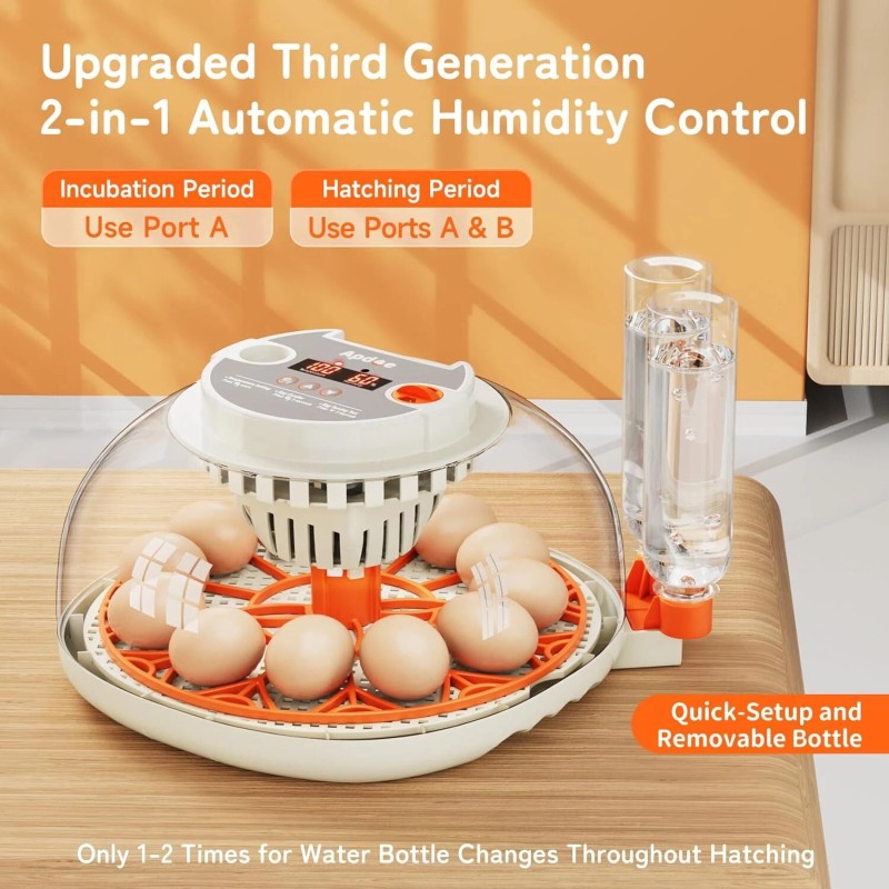 No Brand Egg Incubator with Temperature and Humidity Control, Automatic