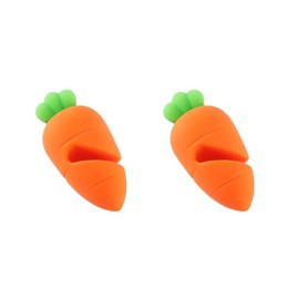 Baoyemes 2pcs pot lid overflow preventer, silicone pot lid holder, boiling lifter, carrot pot lid lifter, silicone lid splash preventer, baby carrot cartoon silicone.