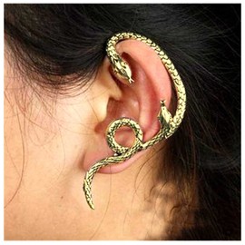 Allereyae Vintage Snake Ear Cuff Earrings Snake Cartilage Earrings Animal Clip On Ear Cuff Earrings Gold Serpent Ear Wrap Earrings for Women