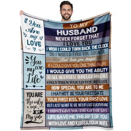 Ekpvgit Gifts for Husband, Husband Birthday Gift, Best Husband, Husband Gifts from Wife, Husband Gifts for Him, Husband Gifts for Wedding Anniversary Valentines Day Christmas 50"x60"