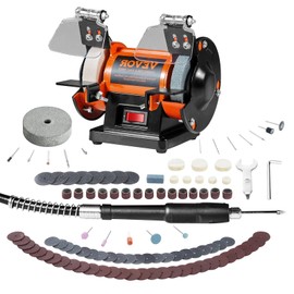 VEVOR Jewelry Polisher, Adjustable Variable Speed Bench Grinder Polishing & Buffing Machine, 3590RPM Bench Lathe Polisher with 1 Wool Wheel & 1 Abrasive Fiber Wheel & 1 Grinding Wheel & 100pcs Tools