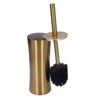 Toilet Brush Set Stainless Steel Gloden Space Saving Soft Durable