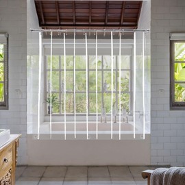 Gipsighila Short Shower Curtain Liner 60 Inch Length, Clear PEVA Vinyl Waterproof,Walkin Tub or Step in Tub Shower Curtain with 3 Heavy Magnets 70x60''