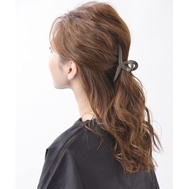 VINGTAINE H7420-BK- Simple Color Hair Claw M Hair Clip Half Up Hair Bundle