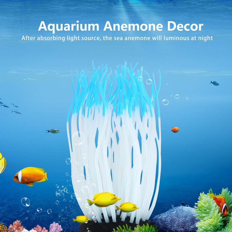 Simulation Artificial Silicone Sea Anemone Coral Ornament for Aquarium Fish