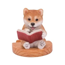 Uvia H22333 Shiba Inu Watching Books Smartphone Stand 3.5 x 3.0 x 3.3 inches (9 x 7.5 x 8.3 cm), Doll, Figure, Figure, Animal, Garden, Decoration, Dog, Dog