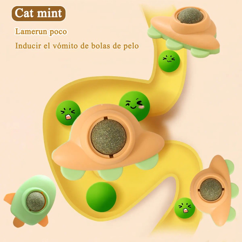 Bola Giratoria Catnip para Gatos Sakura Petto Naranja Interactiva