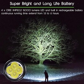 APLOS AP150 Dive Light – 15000 Lumens, Waterproof to 492ft, Powerful Scuba Diving Flashlight