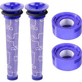 4 Pack Replacement Filter Kit for Dyson V7 V8 Animal Absolute Motorhead Carbon Fiber V8+ V7 Absolute V7 Animal Pro Plus Vacuum 2 Pre & 2 Post Filters for V8 Compare to Part # 965661-01 & 967478-01