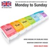 PILLBOX7 Monday to Sunday Pill Box Tablet Organiser. Pill Boxes