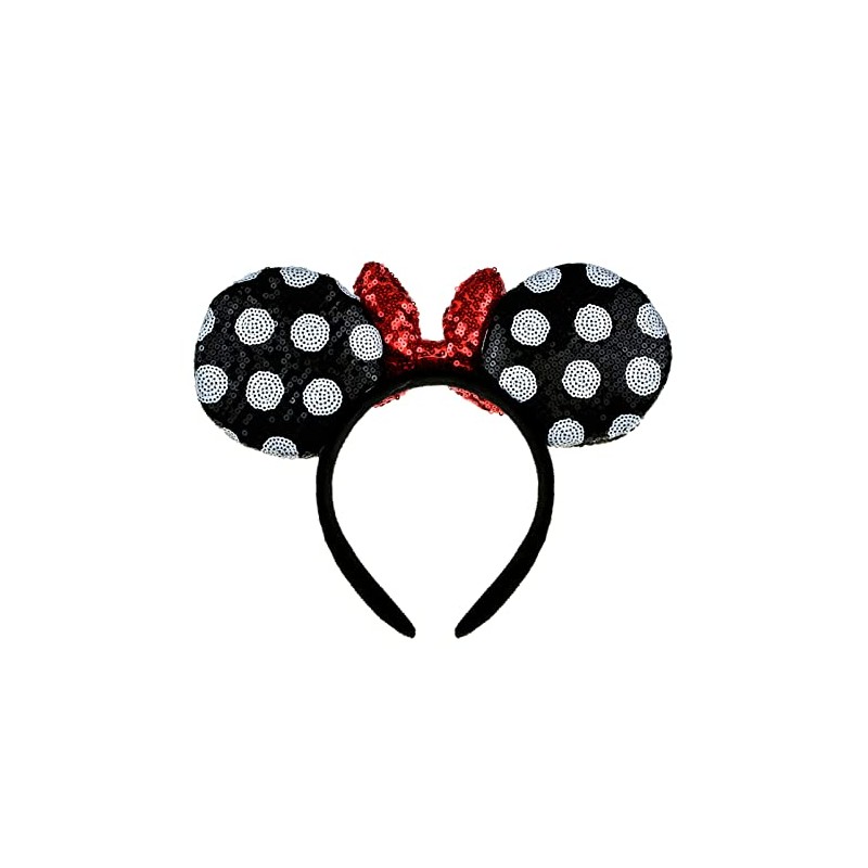 A Miaow 3D Black Mouse Sequin Ears Headband MM Glitter