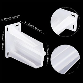 6 Pieces Rear Drawer Track Socket Drawer Track Brackets Large Rear Mounting Bracket for Drawer Slide, White