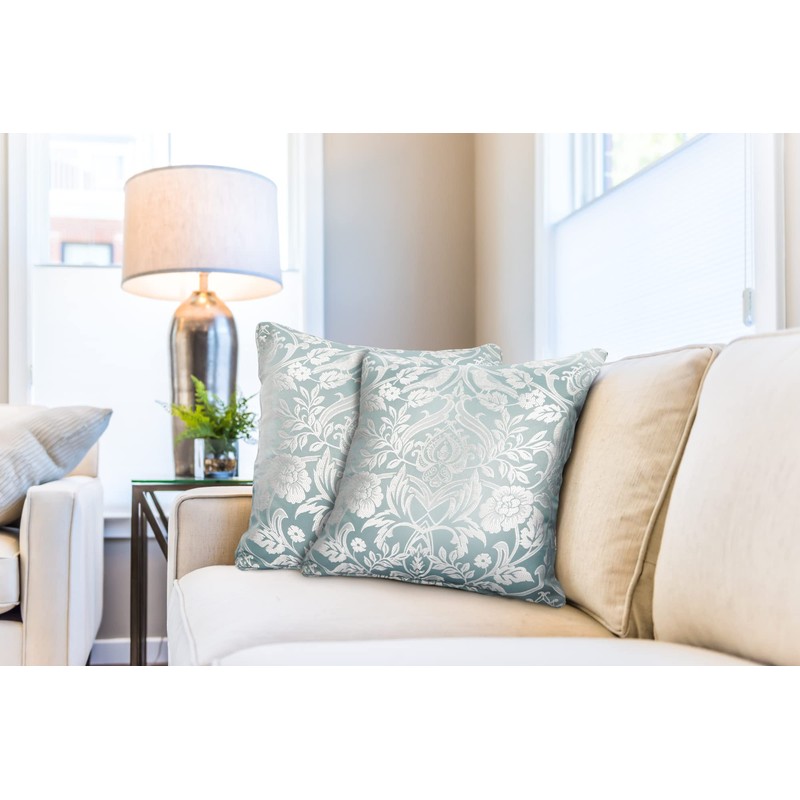 Emma Barclay Eden - Jacquard Cushion Cover in Duck Egg