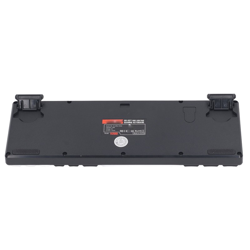 Membrane Gaming Keyboard 68 Keys RGB Backlit Ergonomic USB Interface
