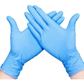 Pack of 100 Nitrile Disposable Gloves, Powder Free, Latex Free, Food Grade Kitchen Gloves,Cleaning Gloves (Blue, Small)