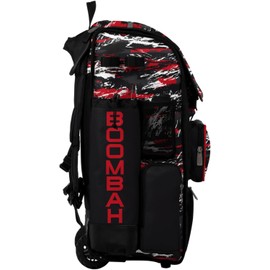 Boombah Superpack Hybrid Rolling Bat Bag - Wheeled & Backpack Version - Razor Black/Red/White