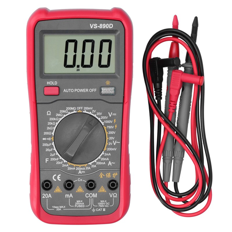 VS-890D Digital Multimeter AC DC Voltage Current Resistance Tester with
