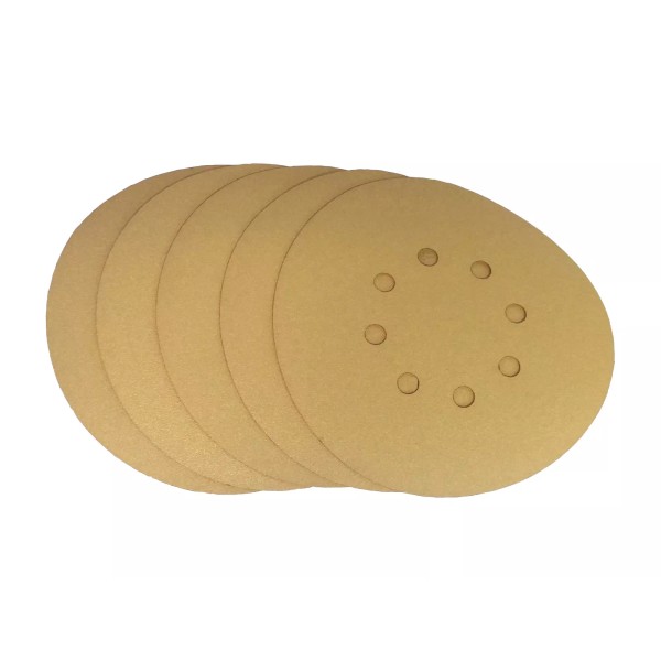 Abrasive Resource 6" x 8 Hole Gold Hook and Loop