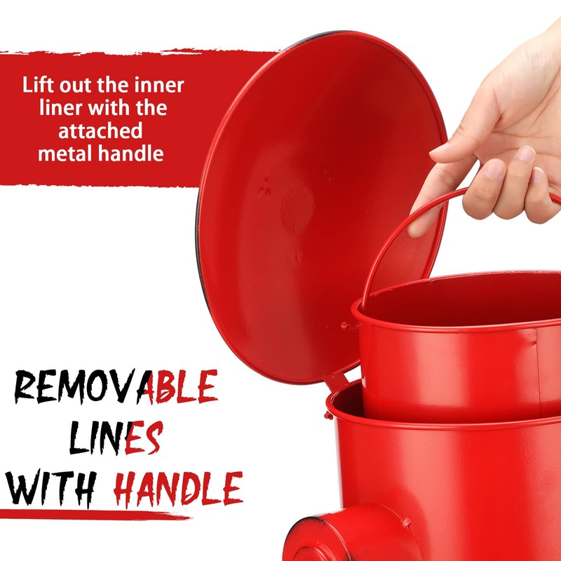 Hoolerry Fire Hydrant Trash Can Retro Creative Garbage Can with