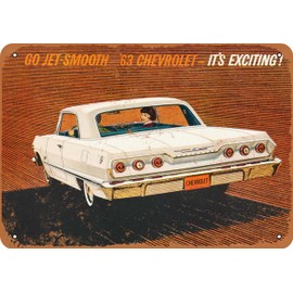 RetroRust 10 x 14 METAL SIGN - 1963 Chevy Impala - Vintage Rusty Look