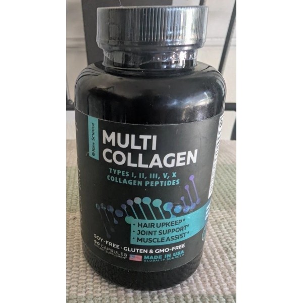Raw Science Multi Collagen Complex Hair Skin Nails 90 Capsules