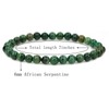 CHENYUE Natural African Serpentine Gemstone 6mm Round Beads Stretch Bracelet