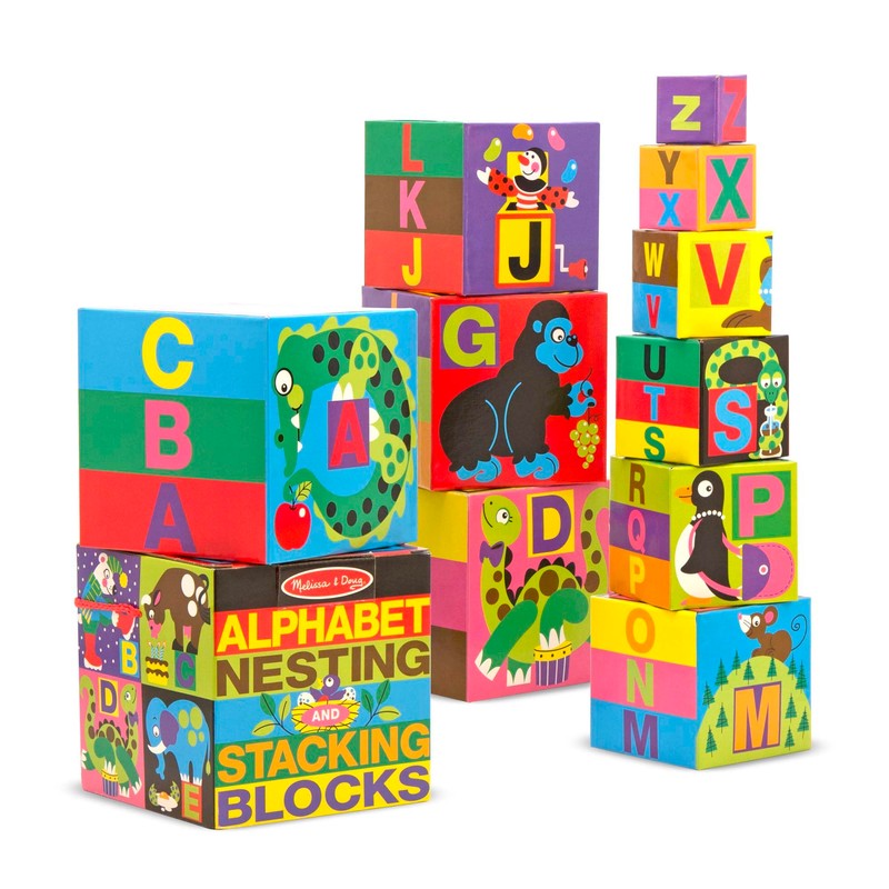 Melissa & Doug Deluxe 10-Piece Alphabet Nesting and Stacking Blocks