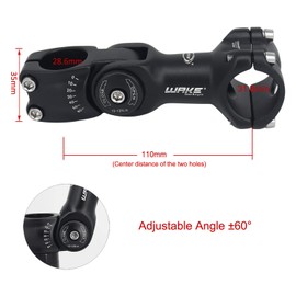 BSSOK Bicycle Stem Adjustable 31.8 mm/25.4 mm Handlebar Riser Bicycle 90 mm/110 mm/130 mm MTB Bicycle Handlebar Stem 0 ~ 60 Degree