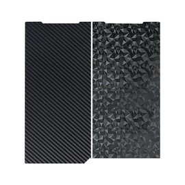 HIKUDIY 256x268mm PET PEO Double Side Build Plate for Anycubic Kobra 3/Combo/ACE Pro, Smooth Diamond PEO+Carbon Fiber PET Spring Steel Sheet Plate for Anycubic 3D Printer