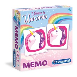 Clementoni - 18031 - Memo - Unicorni, Gioco di Memoria e Associazione, Gioco educativo Bambini 3 Anni Tessere illustrate, Gioco da Tavolo per Bambini - Made in Italy