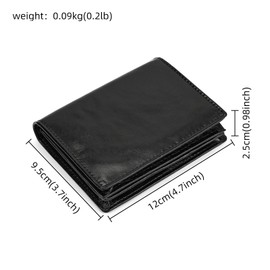 newsbirds Genuine Leather Wallet for Men | Bifold RFID Vertical Wallet | Mens Extra Large Capacity Card Holder with 16 Slots and ID Window, Black