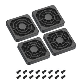 PATIKIL 40mm Cooling Fan Filter Fan Dust Filter Vent Grille Protection Cover with Screw 4pcs ABS Fan Protection DIY Black