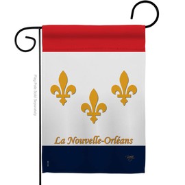 Breeze Decor Fleur De LYS New Orleans Garden Flag Country Living Vintage Flower Lily Lis French Party Mardi Small Decorative Gift Yard House Banner Made in USA 13 X 18.5