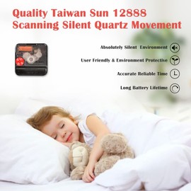 TAHEAT 12 Inch Beach Wall Clock, Palm Tree Nautical Bathroom Decor, Decorative Battery Operated Silent Non Ticking Coastal Wall Clocks for Living Room Kitchen Bedroom Office