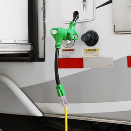 RVGUARD 30 Amp to 110 Volt RV Adapter Cord 12 Inch, NEMA 5-15P to NEMA TT-30R Electrical Power Adapter with LED Power Indicator, Green, ETL Listed