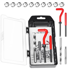 JUSTHERE 15 Pcs Thread Inserts M14x1.5 Female Thread Repairing Accessory Assortment Kit, Helicoil Thread Repair Kit, Drill Helicoil Repair Kit, for Automotive and Mechanical Maintenanc