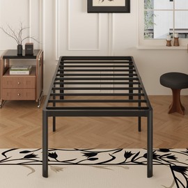 Yicensen 24 Inch High Twin XL Bed Frames with Rounded Corner Legs, Heavy Duty XL Twin Metal Platform Bed Frame No Box Spring Needed, Easy Assembly, Noise Free, Black