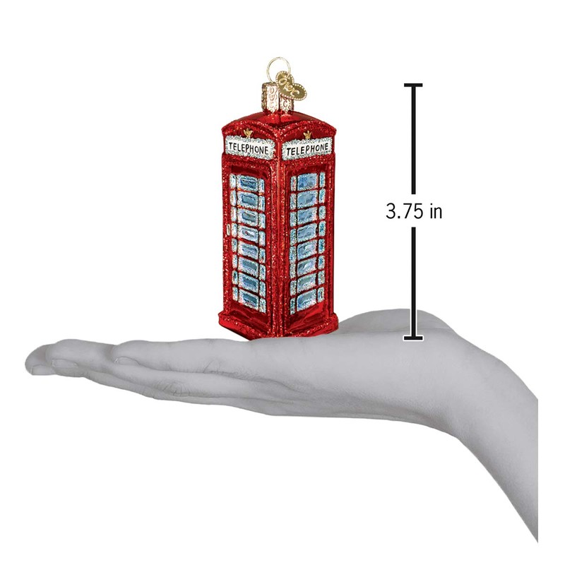 Old World Christmas English Phone Booth Glass Blown Ornament