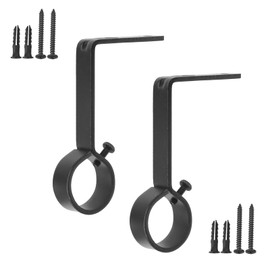 Semetall Curtain Rod Brackets,Heavy Duty Curtain Rod Holders for 7/8 Inch Rods,Set of 2,Black