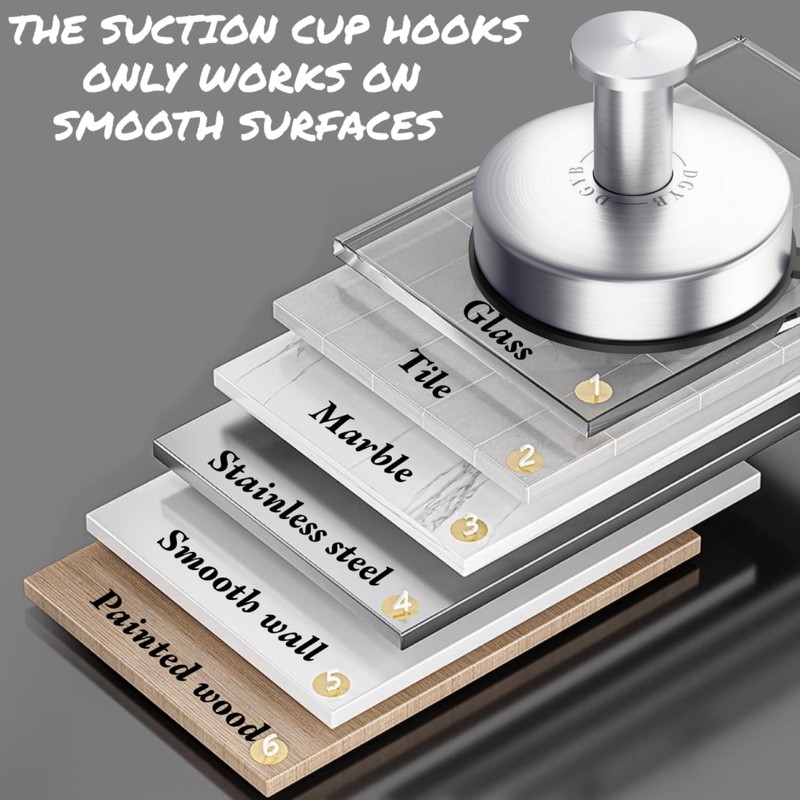 DGYB Suction Cup Hooks Set of 2 Suction Bathroom Hook