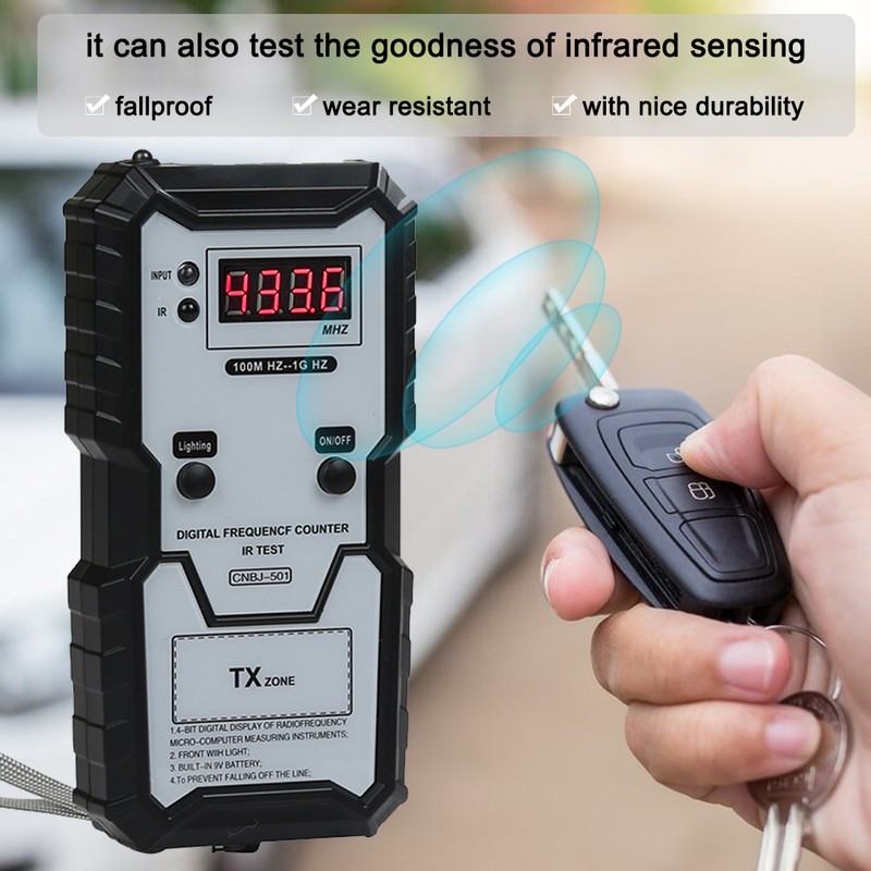 Car Keys Infrared Frequency Tester 100M-1GHZ 4-bit Digital Electronic Infrared